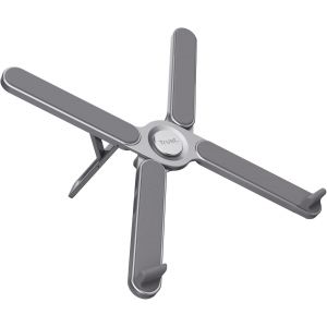 acdsgd-Macy Support Ordinateur Portable Ergonomique et Pliable, Laptop Stand 17.3 Pouces en Aluminium, 7 Niveaux de R&eacute;glage de la Hauteur, Support PC Portable pour Bureau, Travail, Table - Gris - Neuf