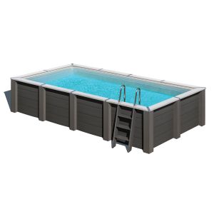 Piscine composite Avant-Garde rectangulaire 5,95 x 3,15 x 1,26 m - Gr&eacute; - Neuf