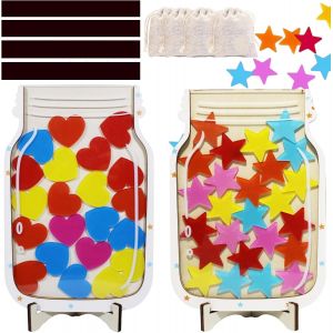 Blazeflux-2 Bocaux Recompense Etoiles Coeurs Magnetiques Pour Enfants Systeme Motivation Reutilisable A La Maison Ou Ecole - Neuf