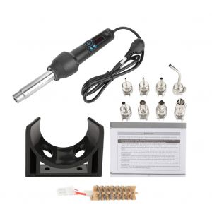 Pistolet a air chaud numerique reglable 650 W, kit standard + noyau chauffant + 8 buses (prise US 110 V) - Neuf