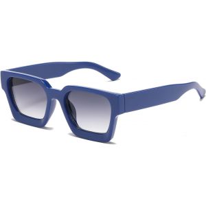Lunettes De Soleil Rectangle Vintage Pour Femme Homme, Rétro Lunettes De Soleil Carré Mode Chunky Protection Uv400 - Neuf