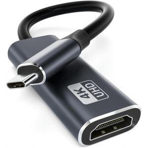 KALANKA-Adaptateur USB C vers HDMI 4K, USB C HDMI, Adaptateur USB Type C à HDMI 4k (Thunderbolt 3 compatible) avec Sortie Audio Vidéo Compatible avec iPhone 15, MacBookPro/Air, XPS15/13,iPad Pro, Gal - Neuf
