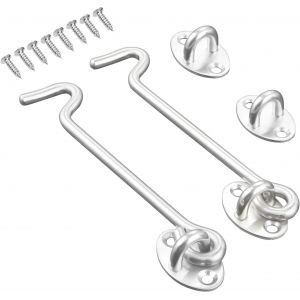 Chenquansarl-Kit De Loquet À ?illet De Cabine De 15,2 Cm, Lot De 2 Loquets De Porte En Acier Inoxydable 304 Avec 8 Vis De Montage Pour Portail De Cour, Clôture, Garage, Porte De Grange, Abri De Jardi - Neuf