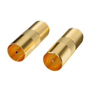 Lot de 2 adaptateurs d'antenne plaqués or-1 prises F vers fiche d'antenne IEC et 1 prises F vers prise d'antenne IEC-Kit d'adaptateurs de qualité supérieure pour antenne coaxiale - Neuf