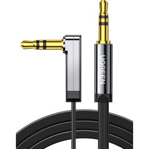 VornixorSarlshop-Plat C&acirc;ble Audio Jack Coud&eacute; 90 Degr&eacute;s Cable Jack Auxiliaire 3,5mm M&acirc;le M&acirc;le Compatible avec iPhone iPad iPod Casque HiFi Autoradio Smartphone Tablette MP3 (3M, Noir) - Neuf