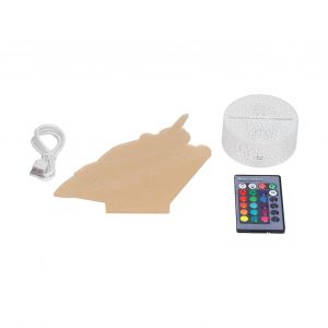 HJLIAN Veilleuse 3D 16 couleurs, intensite variable, 4 modes de flash, telecommande, interrupteur tactile, lampe de la serie Vaisseau spatial, cadeau pour enfants - Neuf