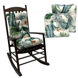 Imperm&eacute;able Jardin &Agrave; L'arri&egrave;re Coussins De Chaise De Basculage, 2pack, 17x17in, De 8 Cm D'&eacute;paisseur De Rembourrage, Des Liens, De Si&egrave;ges En Rotin Vert - Neuf