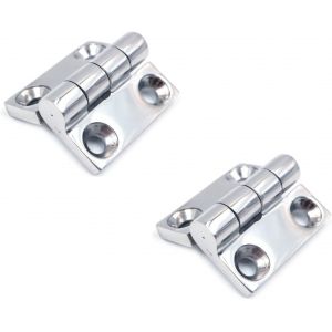 Lot de 2 charni&egrave;res de porte 316 Marine en acier inoxydable, 38 mm x 38 mm, 4,5 mm d'&eacute;paisseur, pour bateau, yacht, camping-car, table pliante, armoire, penderie. - Neuf