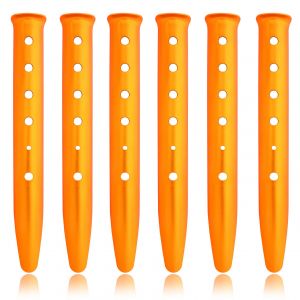 Piquets De Tente En Alliage D'aluminium En Forme De U, 31 Cm, 6 Pièces, Pour La Neige, La Plage, Le Camping Et La Randonnée (Orange - En Forme De U - 31 Cm) - Neuf