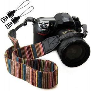 Sangle pour Appareil Photo Courroie Appareil Photo au Style Bohème pour DSLR SLR Appareils Photo Sangle/Bandoulière en Coton pour Appareil Photo (Multicolore) - Neuf