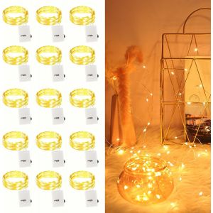 Led, 2 M 20 Led Fil Micro Led Fée Chaîne Lumières Décoration De Noël Pour Chambre Noël Mariage Soirée Maison (Blanc Chaud) - Neuf