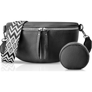 KALANKA-Sac Banane Femme Cuir Élégant Sac Bandoulière Petit avec Sangle Réglable Femmes Bandoulieres avec Porte Monnaie Amovible Shopping Sport Voyages Travail Fête - Neuf