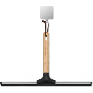 Raclette De Douche, 30.5Cm Raclette Salle De Bain Silicone Avec Crochet Adh&eacute;sif Poign&eacute;e Ergonomique En Bois Raclette &Agrave; Vitre Pour Salle De Bain, Verre, Carrelage, Miroir, Fen&ecirc;tre Voiture - Neuf