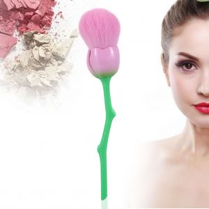 Pinceau Contouring Poudre Blush En Forme De Fleur De Rose, Outil De Maquillage Pour Le Visage, Cosmetique Violet - Neuf