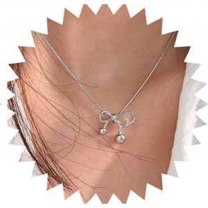 Kal-Colliers De Cristal Avec Pendentifs En Forme De Noeud En Argent Vintage Collier De Cristal Avec Noeud En Strass Collier Ras Du Cou En Ruban Noeud Boho Bijoux De Charme Pour Femmes - Neuf