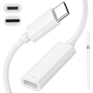 ERYI-Câble Usb C Vers Adaptateur Apple Pencil, Câble De Type C Vers Adaptateur Ipencil Pour Apple Pencil 1Ère Génération, Ipad 11 10E, Support D'Appariement Bluetooth, Câble Adaptateur De Charge Usb- - Neuf