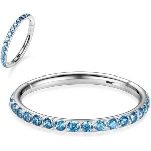 Kal-Piercings En Acier Chirurgical 316l Et Oxyde De Zirconium Pour Oreille Et Nez - Calibres 20, 18, 16, 14 - Anneaux Pour Homme Et Femme - Neuf