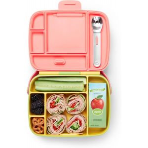 Munchkin Bo&icirc;te &Agrave; Lunch Bento Pour B&eacute;b&eacute; & Tout-Petit |Bo&icirc;te &Agrave; Lunch Avec Sections Divis&eacute;es |Bo&icirc;te &Agrave; Lunch B&eacute;b&eacute; & Enfants |Contenant Alimentaire &Agrave; 5 Compartiments |Bo&icirc;te &Agrave; D&eacute;jeuner & Couverts |Vert - Neuf