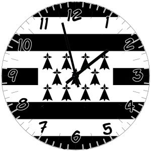 Horloge en verre drapeau breton  29 cm - Neuf
