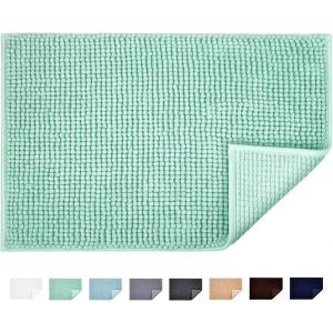 Kal-Tapis De Bain Antidérapant Absorbant Tapis De Salle De Bain Pour Sortie De Douche Baignoire Toilette Cuisine En Microfibre Chenille Lavable En Machine 50 X 80 Cm (Vert D'eau) - Neuf