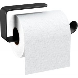 TIANYI-1 pi&egrave;ce 16CM Porte Papier Toilette Alliage d'aluminium Mat, Support Derouleur Papier Toilette Murale Per&ccedil;age avec Vis Fixes, Stable Porte-Papier Devidoir Distributeur Toilette Noir - Neuf