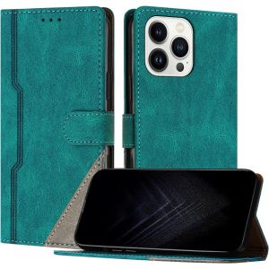 Kal-Étui Pour Iphone 13 Pro (6,1 Pouce), Housse En Cuir Pu Avec [Protection Antichoc Tpu] [Fonction Support] [Porte-Cartes ] Antichoc Magnétique Coque Pour Iphone 13 Pro - Vert - Neuf