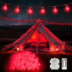 Aiou-Guirlande Lumineuse De Noël 100 Led 12 M Étanche Ip44 À Piles Avec Télécommande 8 Modes Pour Chambre À Coucher,Terrasse,Jardin,Fête,Décoration Intérieure - Neuf