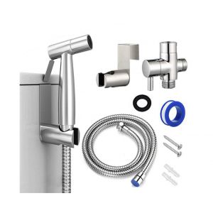 Douchette de bidet portable en acier inoxydable avec tuyau pour toilettes - Neuf