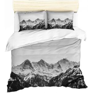 Housse De Couette Montagne Parures De Lit Personne Montagne Peak Naturel Paysages Montagne De Neige Prendre Une Photo Num&iquest;&iquest;Rique Imprimer Literie Et Taie D'oreiller (Style , X Cm - Neuf