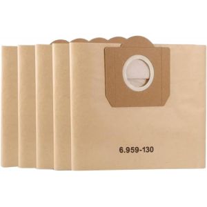KAL-Sacs Aspirateur Pour Karcher 6.959-130.0 Wd3 Wd3P Mv3 Sacs Filtrants En Papier De Rechange Pour Aspirateur Wet & Dry, Sac Pour Karcher Wd3 Premium Accessoires Pièces Détachées (5Pcs) - Neuf