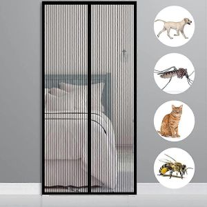 Promotion d'hiver,porte moustiquaire magnétique 120x250cm (47x98inch) enroulement magnétique - Neuf