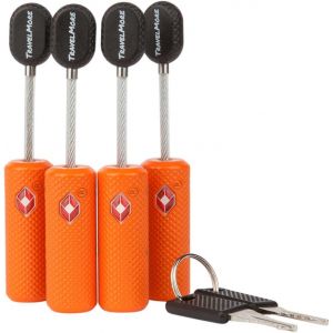 nzqaf-Lot de 4 Cadenas TSA à Clé | Cadenas pour Valises de Voyage | Cadenas à Clef TSA pour Valises Avion, Sacs de Voyage, Bagages, Sacs de Sport et Sacs à Dos, etc. | Cadenas TSA Antivol (Orange) - Neuf
