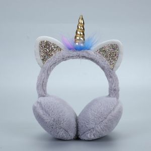 1pcs Cache-Oreilles Licorne D'hiver Gris, Cache Oreille Fille Peluche Doux De Protection De L'oreille Cache-Oreilles Hiver Versez Fille Homme Femme, Couvertures Anti-Gel Pour Les Oreilles - Neuf