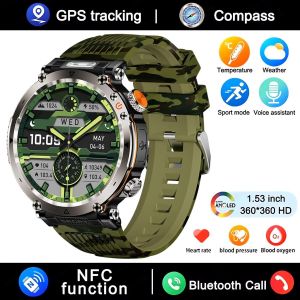 2025 Nouvelle Mode Luxe 5Atm Montre Ht30 Gps Boussole Montre Intelligente Sport De Plein Air Homme Amoled 366*366 Nfc Fr&eacute;quence Cardiaque Ip68 Smartwatch.Colored Green.5Atm - Neuf