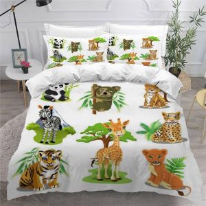 Animaux Kawaii Housse De Couette X Imprim&iquest;&iquest; D Afrique Parure De Lit Personnes Ado Fille Enfants Microfibre Literie Pi&iquest;&iquest;Ces Avec Fermeture &iquest;&iquest;Clai - Neuf