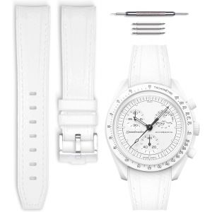 Kal-Bracelet De Montre Caoutchouc Compatible Avec Omega X Swatch Moonswatch 20mm - Neuf