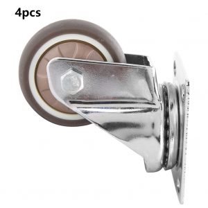 Lot de 4 roulettes pivotantes legeres en metal TPR de 5 cm pour valise a roulettes - Neuf