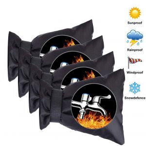 4PACK 5,9 W x 8,26 H Hiver Robinet d'Isolation Couverture, Couverture du Tuyau Chaussettes, Robinet Extérieur Antigel Isotherme Long de l'Eau du Robinet Couvrir les Chaussettes - Neuf