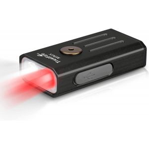 Sjzg-Lampe De Poche Porte-Cl&eacute;s Mini-X Led Mini Lampe Torche, 320lm Mini Edc Light, Petite Torche Portable L&eacute;g&egrave;re (Blanc + Red (620nm) Double Lumi&egrave;re, Corps Noir) - Neuf