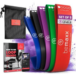 Resistance Band-Set Of Latex Or Fabric Band + Training Book And Bag|Loop Booty Bands Minibands Elastiband Kit,Sport Gym Yoga Pilates Gymnastics Leg Thigh - Neuf