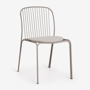 Pack de 4 chaises de salle &agrave; manger en acier Anerina Moka Brown - Neuf