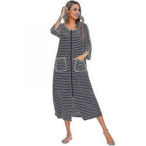 Femmes Robes Robes Robes De Chambre,Femmes Fermeture Éclair Robe Manches Courtes/Longues Robe De Maison - Neuf