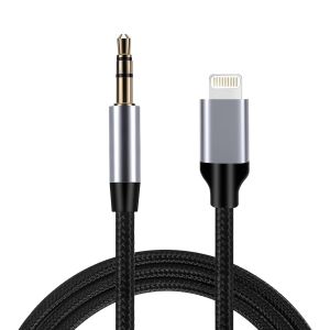 Câble Audio DAC Auxiliaire Voiture Light vers Jack 3,5mm Stéréo, 1,5M, Compatible avec Phone 14/13/12/11/XS/XR/8/7/Pad - Neuf