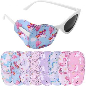 Kalanka-8pcs Patchs Pour L'?il Droit Enfants Licornes, 8 Styles Cache-Yeux R&eacute;glables Forme Licorne Mignonne Pour Traitement L'amblyopie Verre Confortable Et Respirant - Neuf