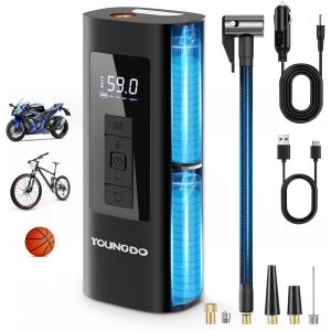 Subzonal-Pompe &Agrave; V&eacute;lo &Eacute;lectrique 150psi, Compresseur &Agrave; Air Portatif 6000mah, Gonfleur Velo Portable, Avec Lamp Led, Pour V&eacute;lo, Moto, Balle - Neuf