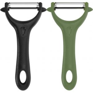 &Eacute;pluche-L&eacute;gumes Universel 2 Pi&egrave;ces En Acier Inoxydable Avec Poign&eacute;e Ergonomique - Lame Tranchante Pour L&eacute;gumes Et Fruits - Dimensions 14,8 X 7,5 X 2,5 Cm - Id&eacute;al Pour L&eacute;gumes Et Fruits, - Neuf