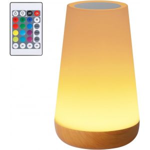 Lampe De Chevet, Veilleuse Enfant Led Lampe D'ambiance Chambre Lampe Nuit Tactile Avec 13 Couleurs, Rechargeable, Lampe De Table T&eacute;l&eacute;commande Pour Decoration Chambre &Agrave; Coucher Salon Camping - Neuf