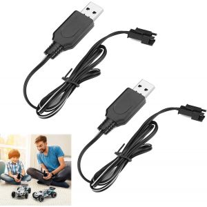 KAL-Câble De Charge Usb Pour Voiture Rc, Usb Chargeur Câble Rc Universel, 2 Pack Câble Usb Pour Chargement De Voiture Radiocommandé Avec Prise Sm-2P, Câbles De Chargeur De Batterie Rc 3,7V Usb - Neuf