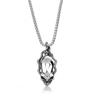 Collier Avec Pendentif Tete De Mort Pour Homme, Accessoire Tendance Et Exquis - Neuf