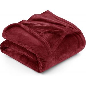 (Claret) Couverture Polaire [180x200cm, Bourgogne] Plaid Couverture Pour Des Lits, Des Canapés, Des Chaises Et Des Canapés, Douce Et Épaisse Pour Toutes Les Saisons - Neuf